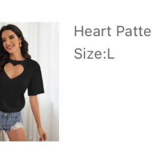 Heart pattern cut out tee